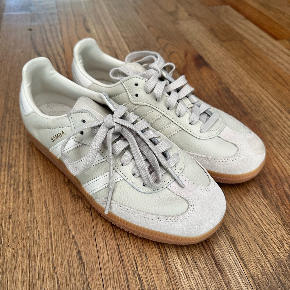 Adidas Samba Cream Sneakers with Gum Soles